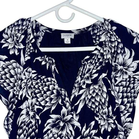 J. Crew Factory Blue And White Sleeveless Crinkle Dress - Picture 5 of 9